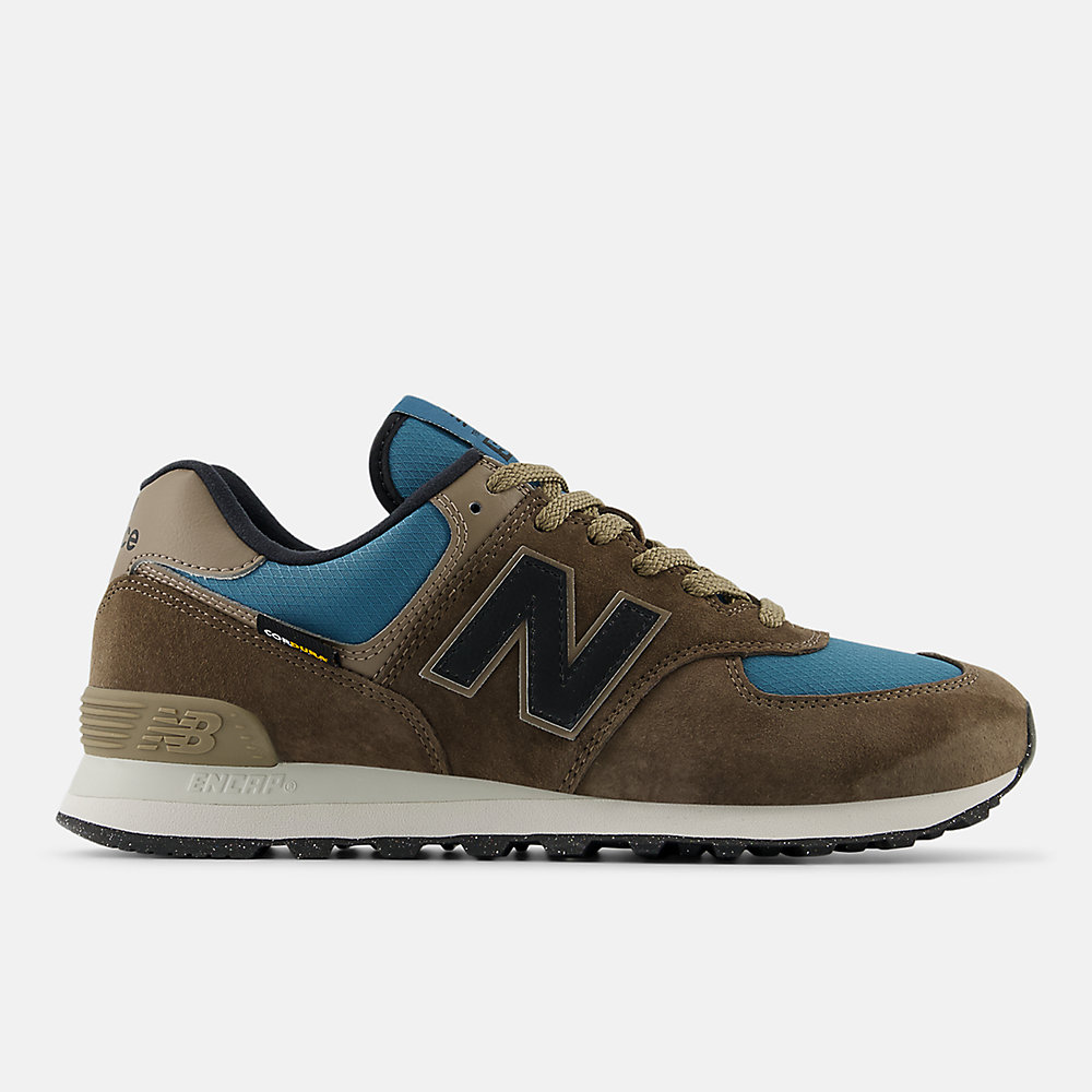 New Balance 574 Shoes Dark Mushroom with Terrarium and Black